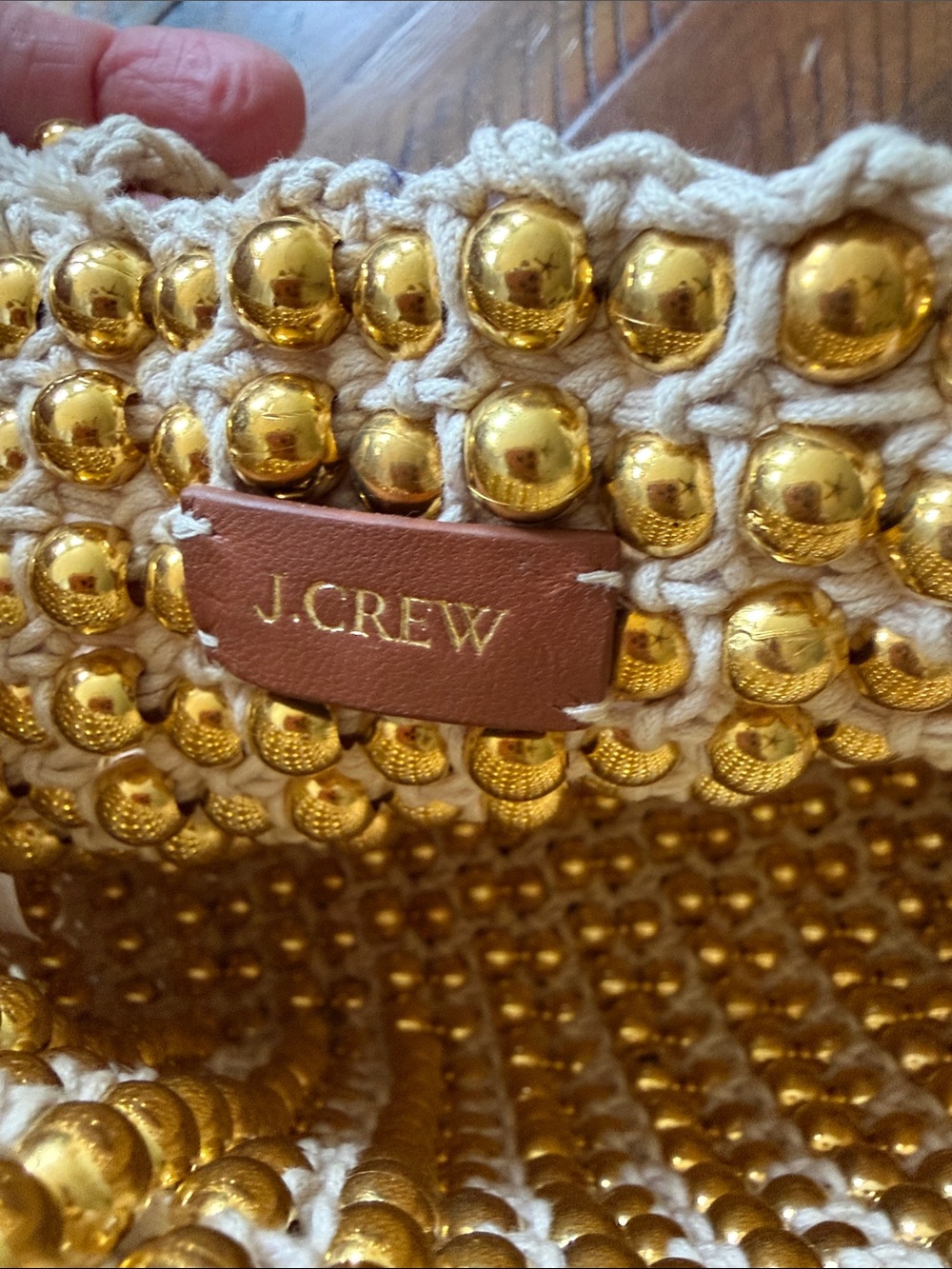 Women’s J.Crew Bag Purse Hand knotted Crochet Beaded Bag New NWT - Picture 4 of 6